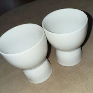 Set of White Ceramic Egg Cups (2)